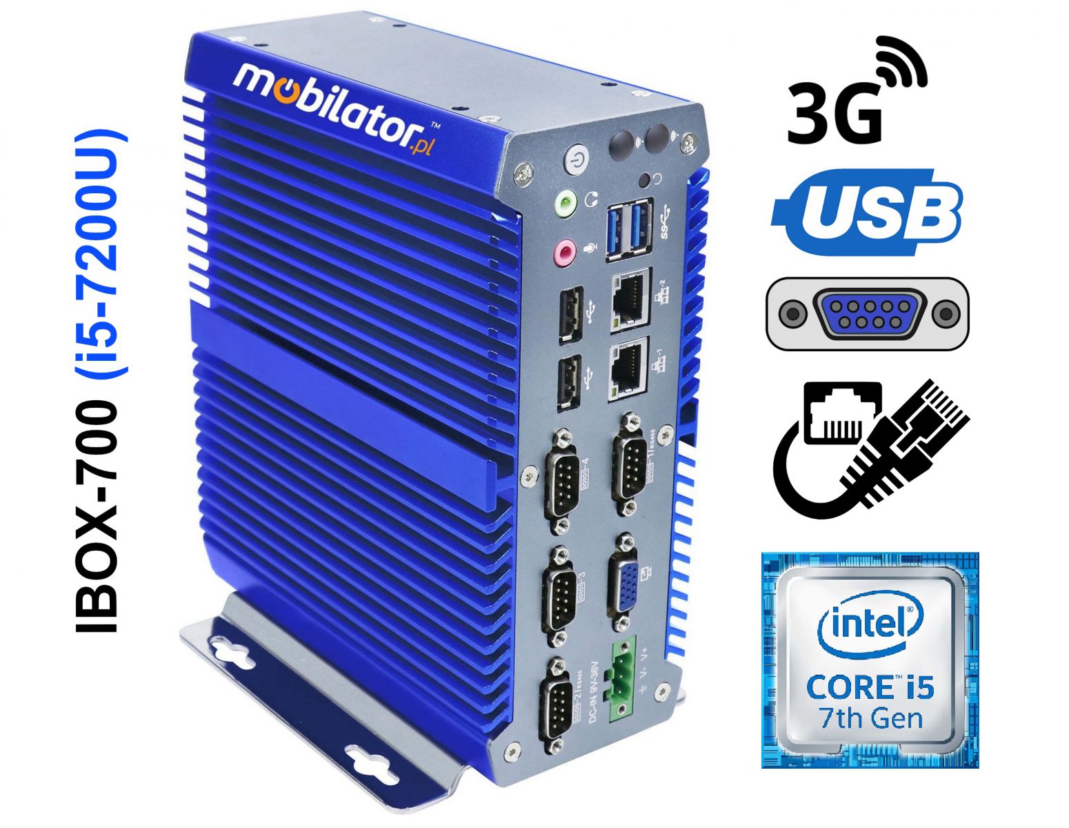 IBOX-700 (7200U) - Fanless mini computer (4x COM RS232)